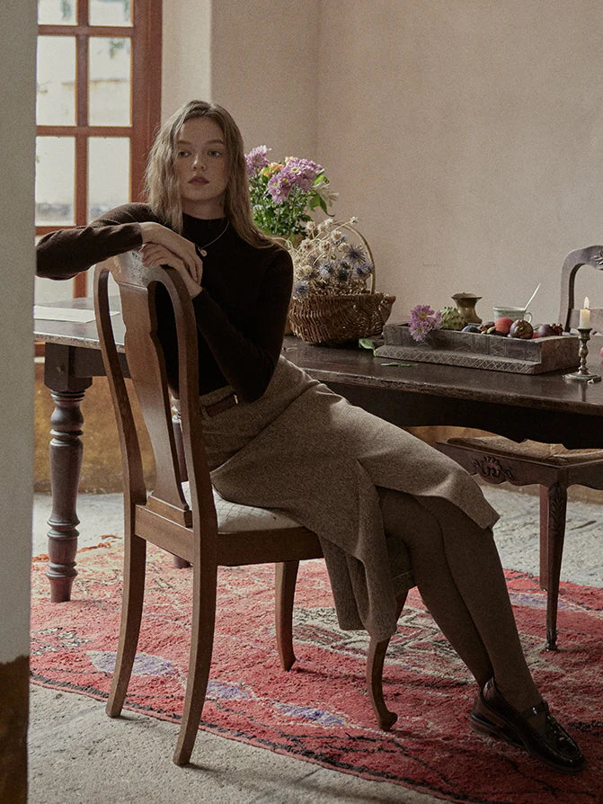 Classic Tweed High-Waist Skirt