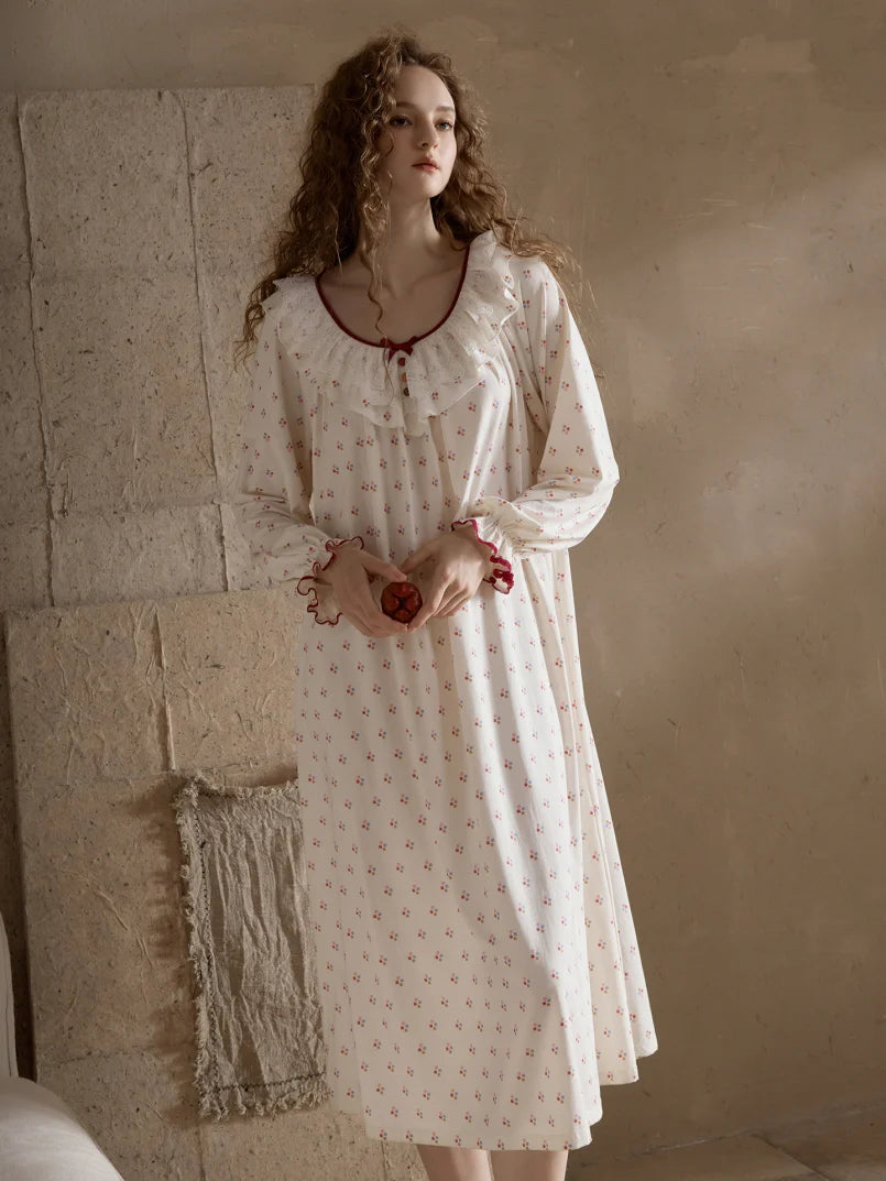 Vintage Rose Ruffle Nightgown