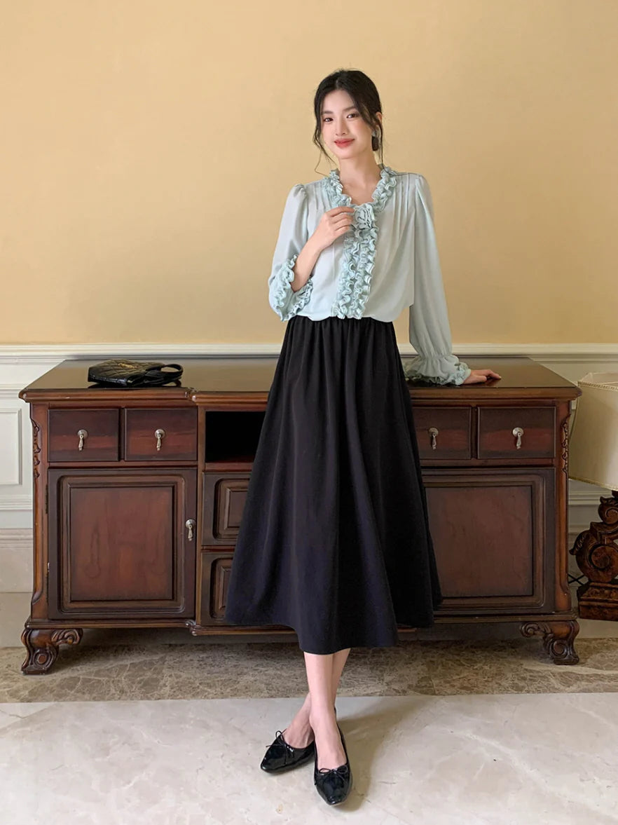 Romantic Ruffle Rose Blouse