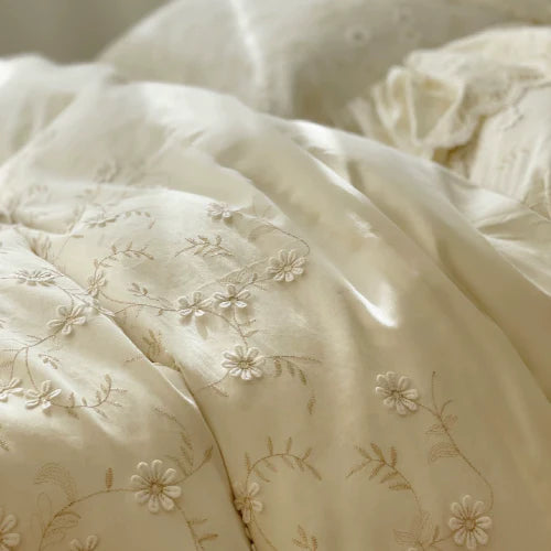 Floral Embroidery Haven Bedding Set