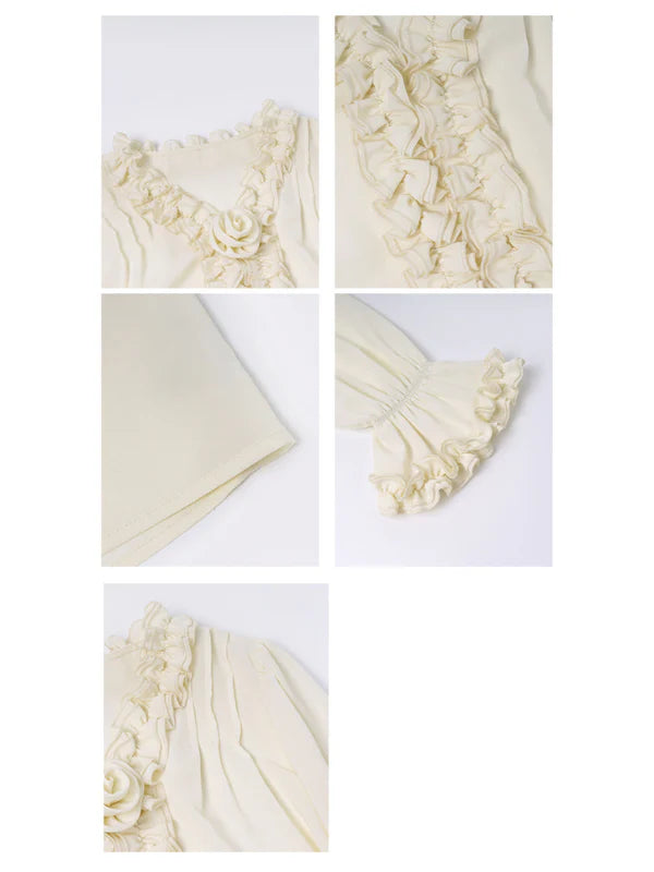 Romantic Ruffle Rose Blouse
