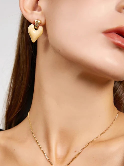 Marbled Heart Drop Earrings