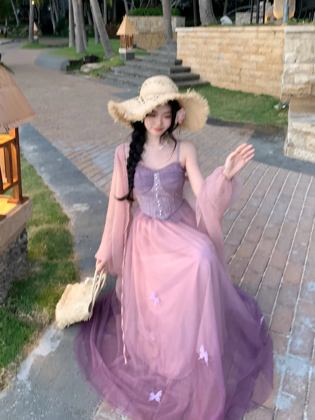 Ethereal Lavender Butterfly Dress