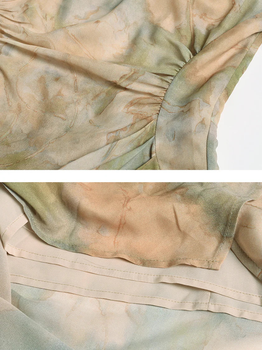 Vintage Painting-Inspired Silhouette Dress