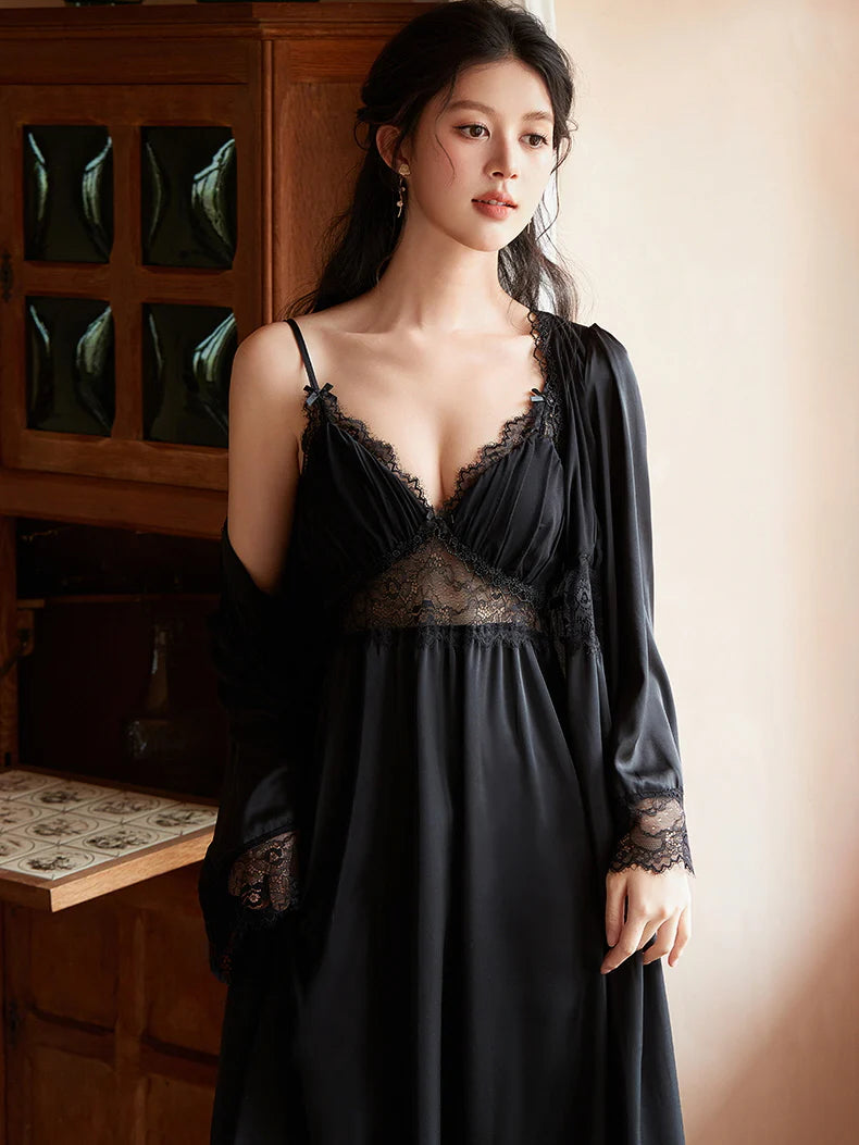 Grace's Lace Delight Nightgown Set