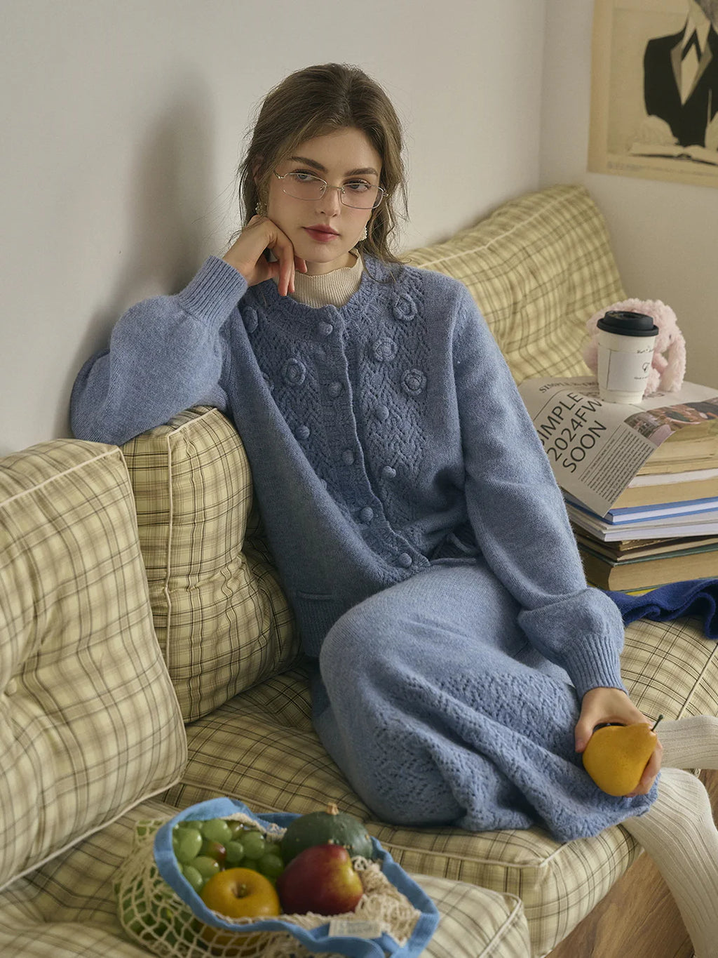 Rosette Bloom Knit Cardigan