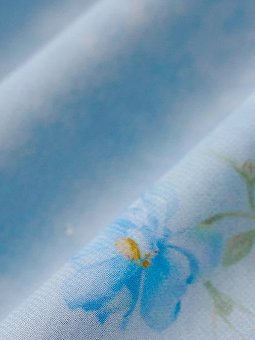 Sky Blue Lace Floral Dress