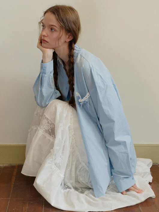 Sky Charm Cotton Blouse