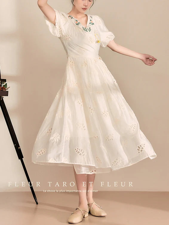 Whimsical Garden Embroidered Dress