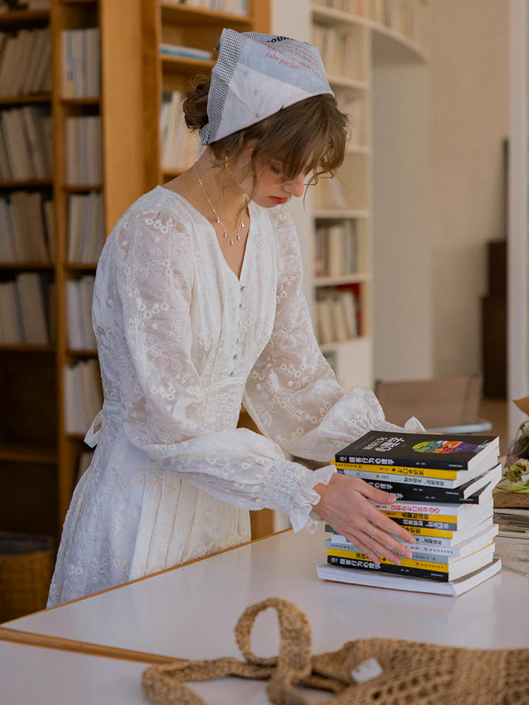 Vintage Embroidered Long Sleeve Dress
