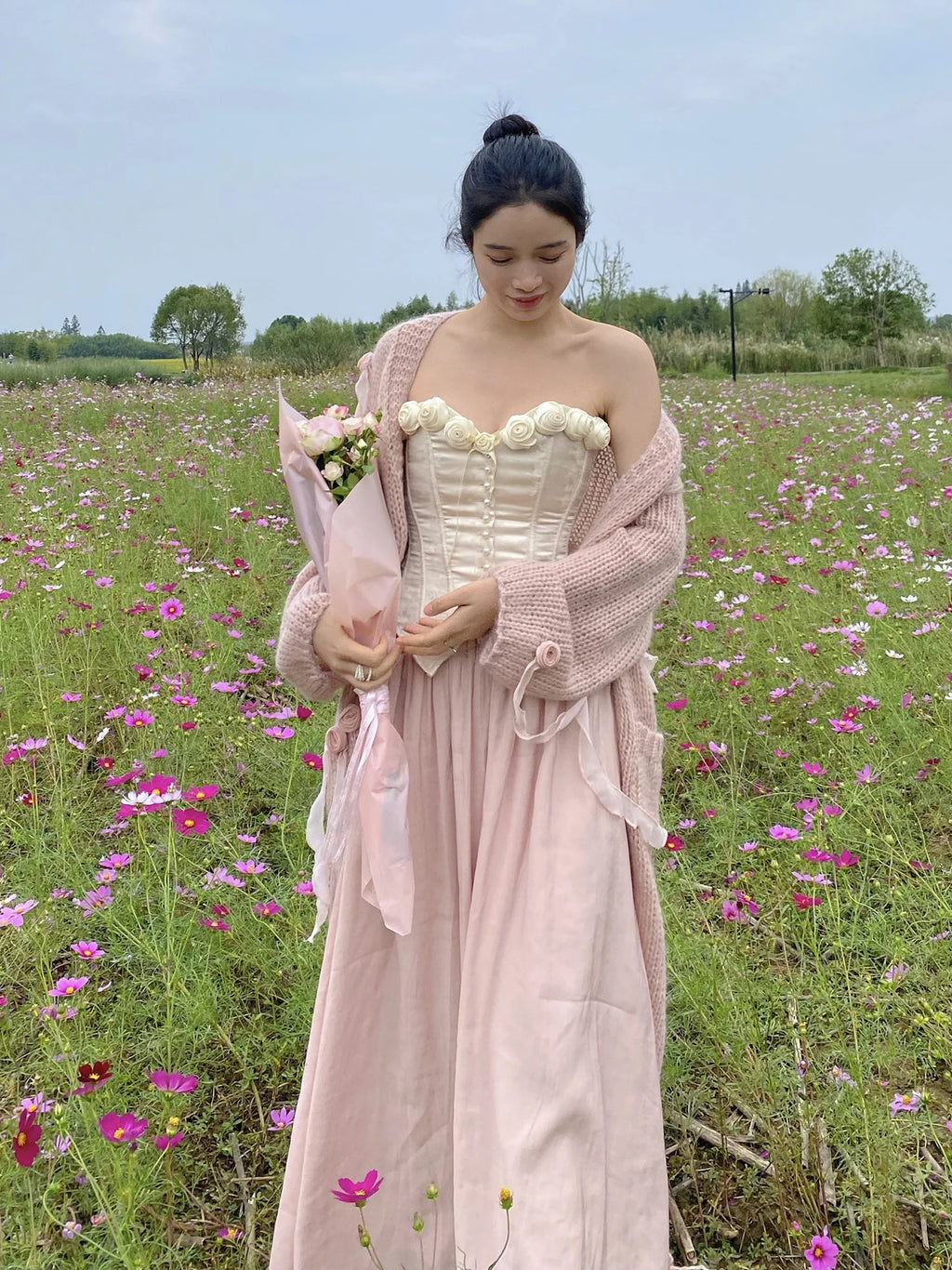 Fairytale Tencel High-Waist Long Skirt