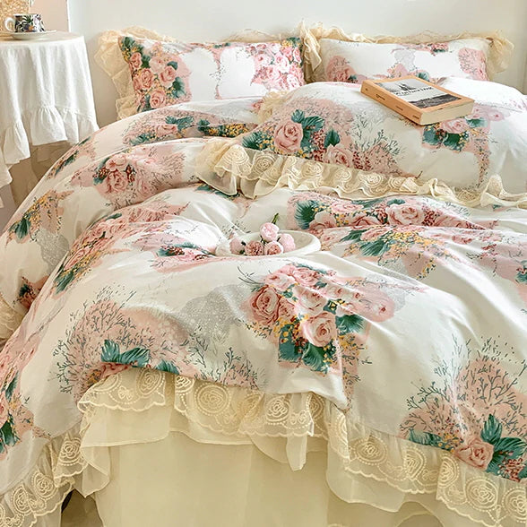 Cotton Floral Princess Bedding Set