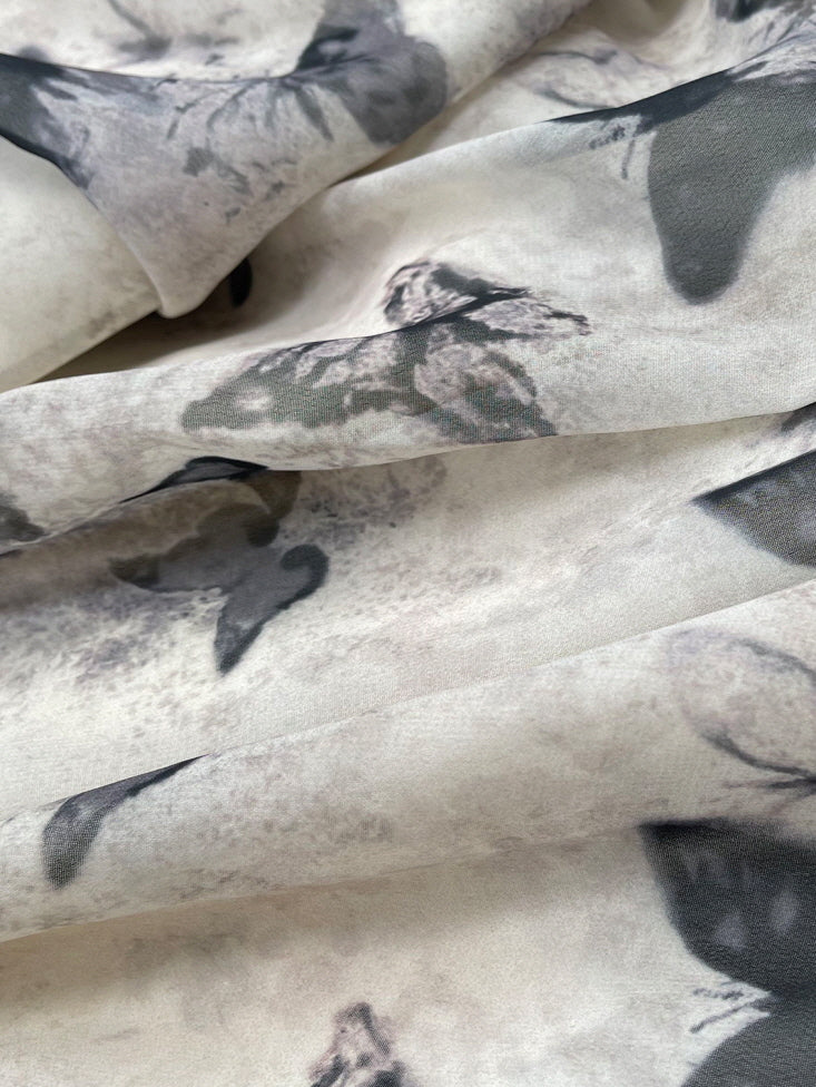 Butterfly Off-Shoulder Chiffon Dress