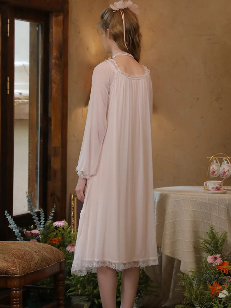 Dreamy Lace-Trimmed Fairycore Nightgown