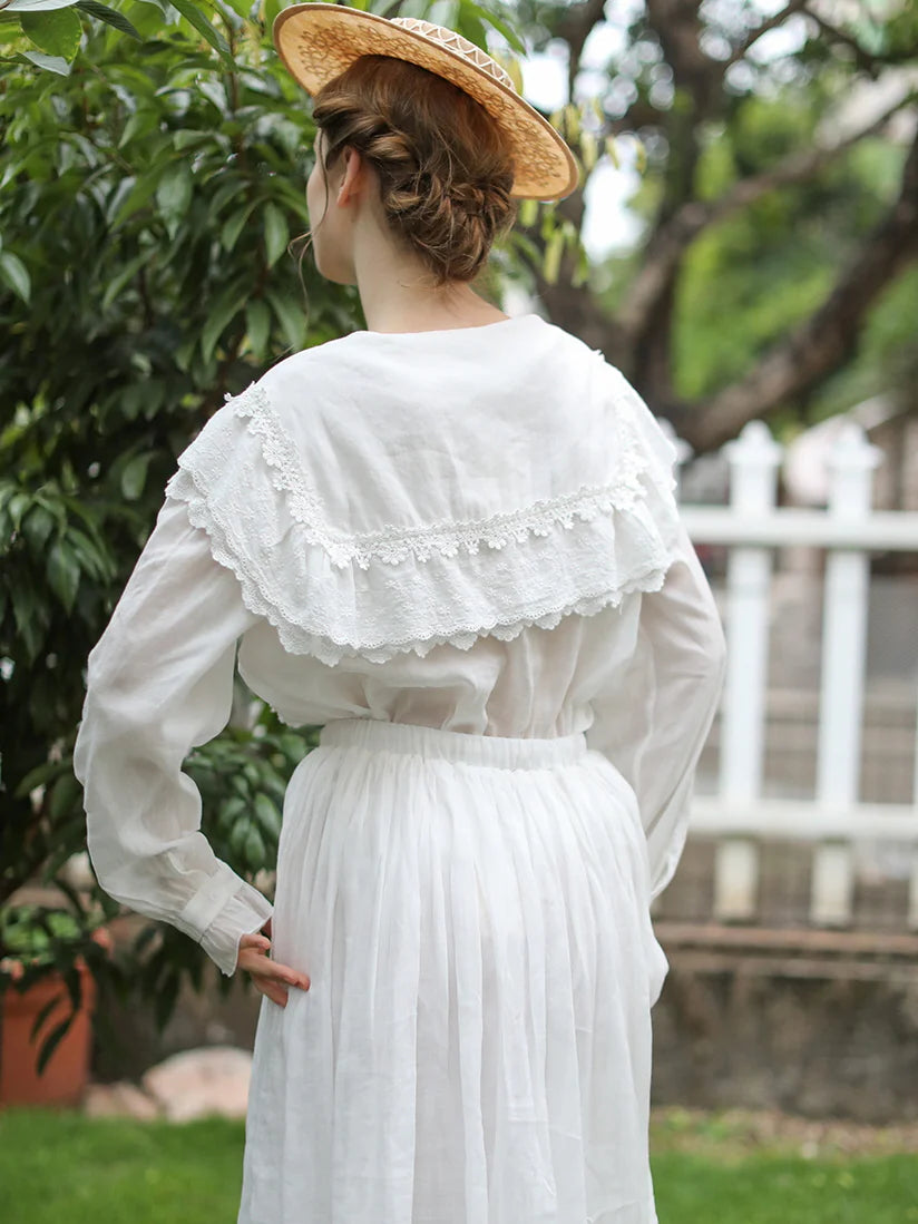 Lucy's Retro Floral Elegance Blouse