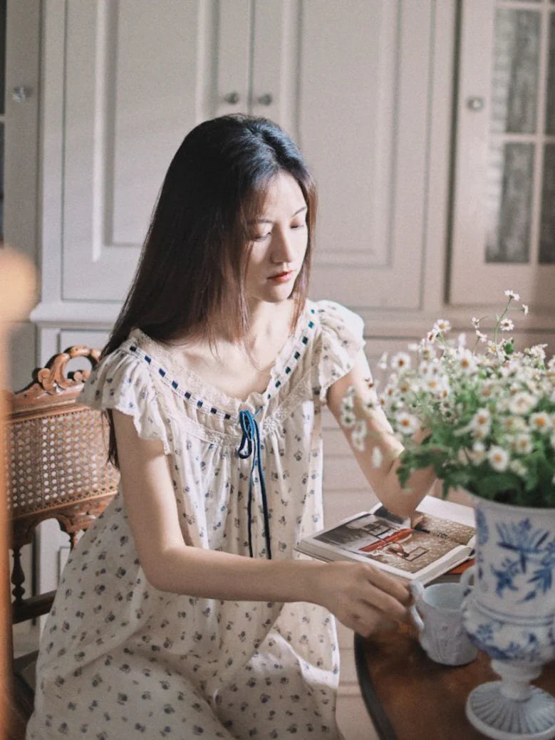 Bluebud Lace Ribbon Nightgown