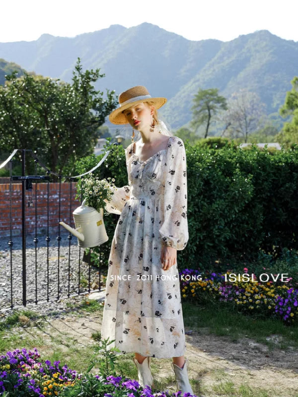 Summer Garden Flower Print Dress