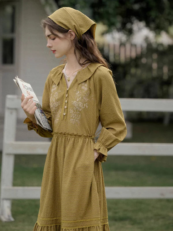 Floral Checkered Spring Dress