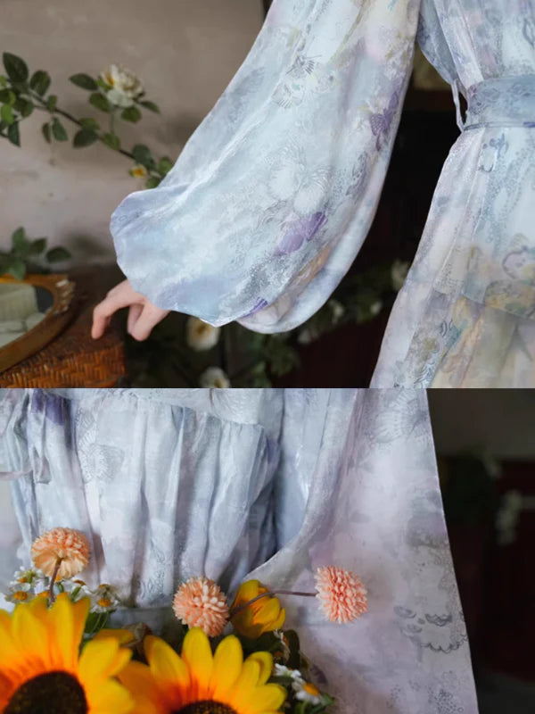 Whimsical Blue Butterfly Dress