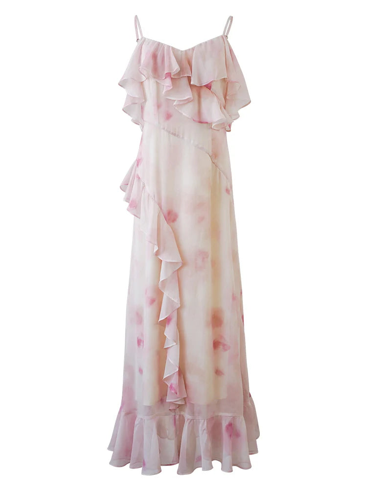 Watercolor Ruffle Fairy Slip Dress