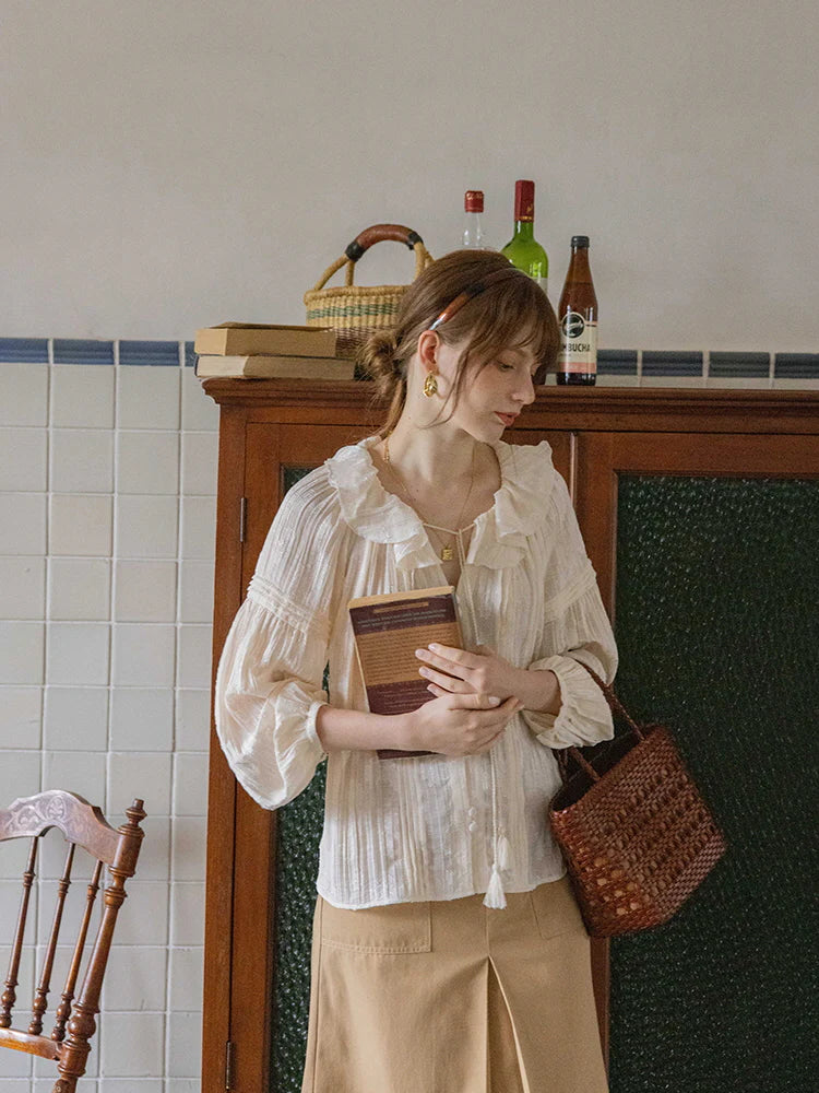 Lily's Cottage Charm Ivory Blouse