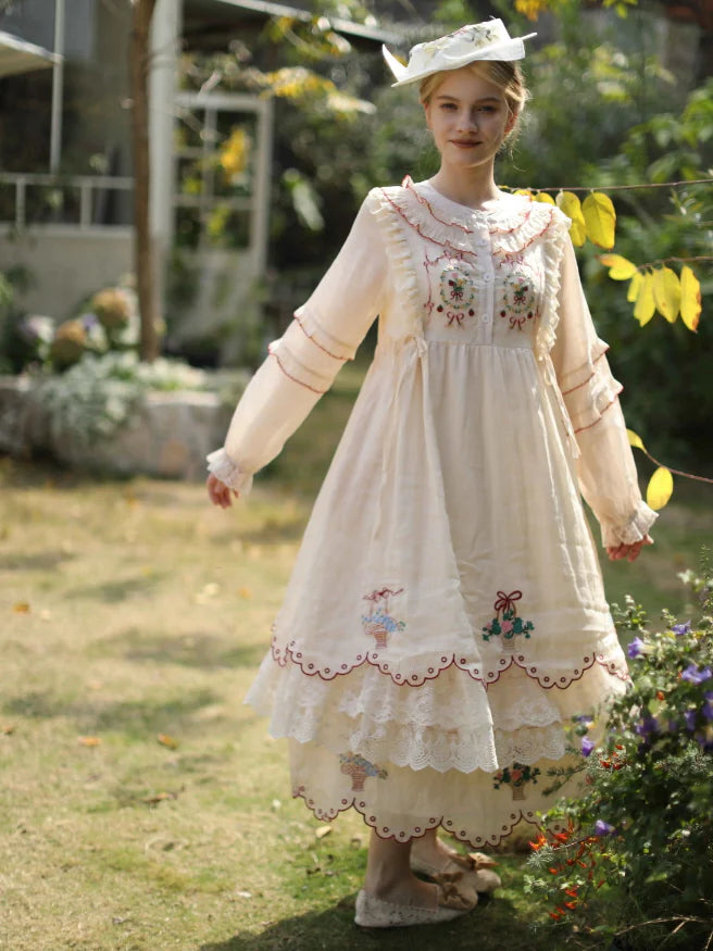 Ramie Embroidered Garden Dress