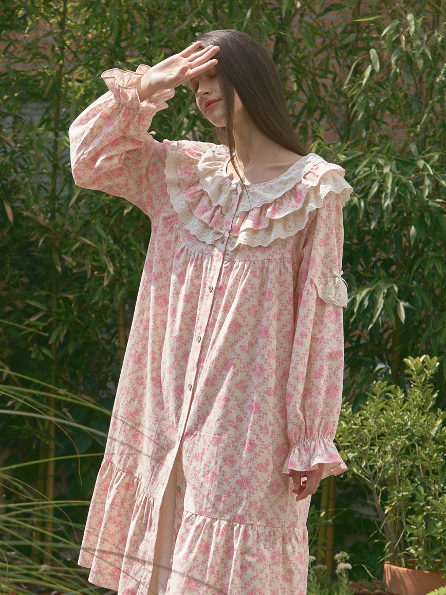 Vintage Rose Lace Nightgown