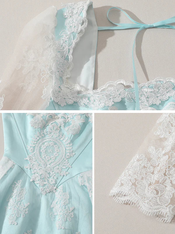 Enchanted Blue Lace Fairytale Gown