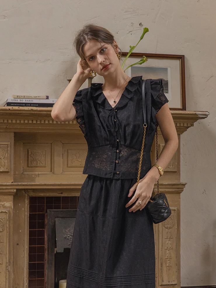 Lila's Midnight Bloom Skirt