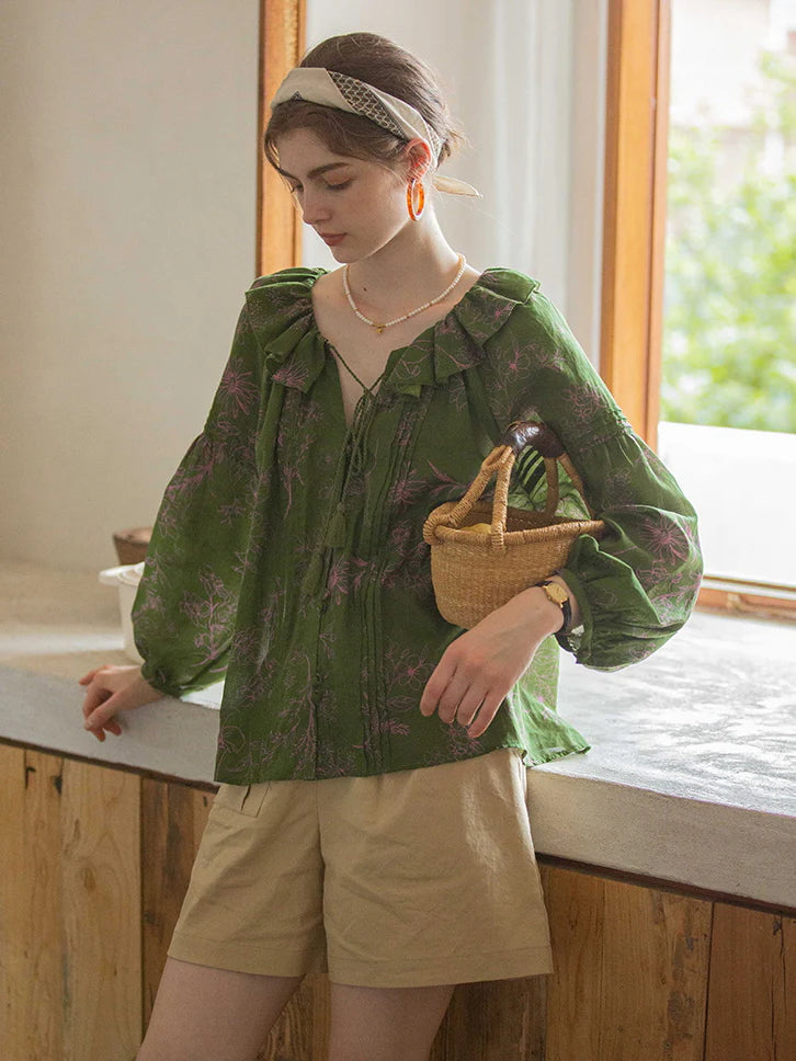 Lily's Cottage Charm Green Blouse