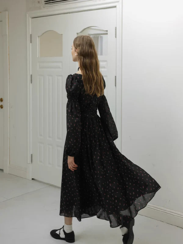 Enchanted Rose Black Dress