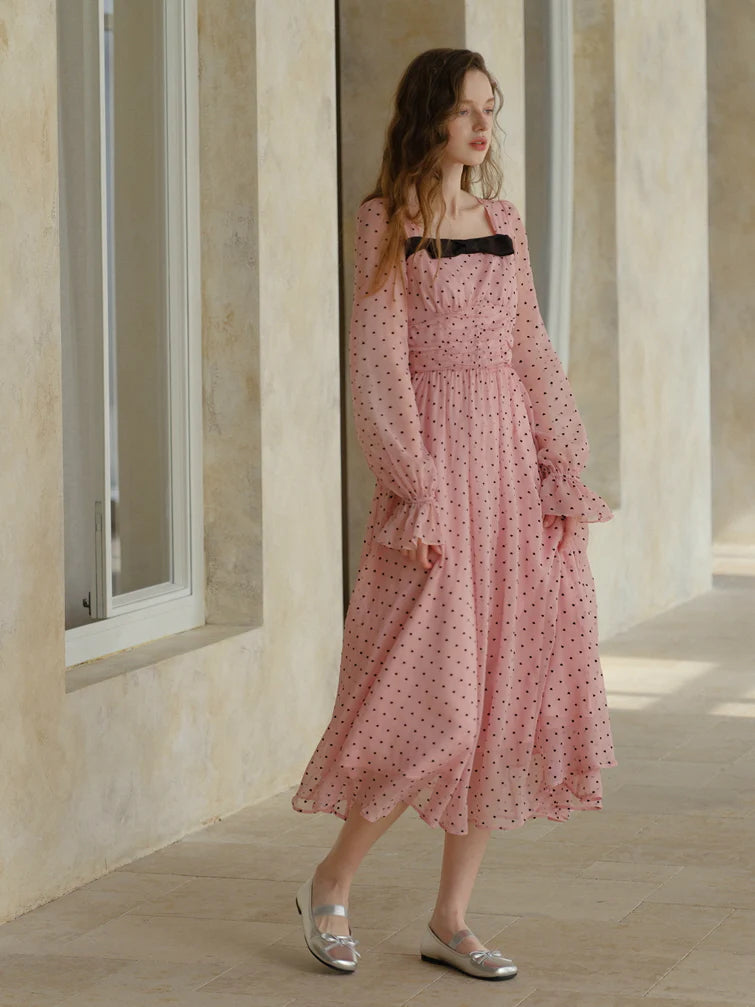 Sweetheart Dot Bow Dress