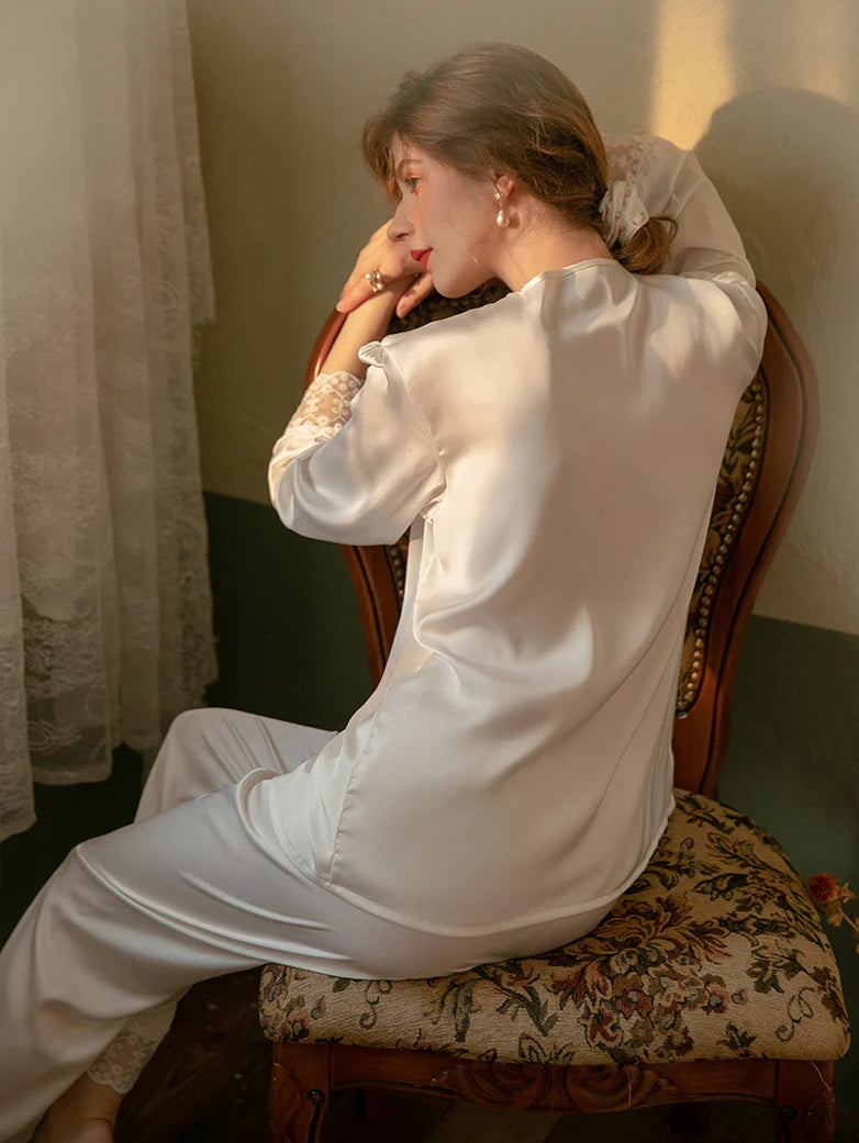 Vintage Elegance White Pajamas Set