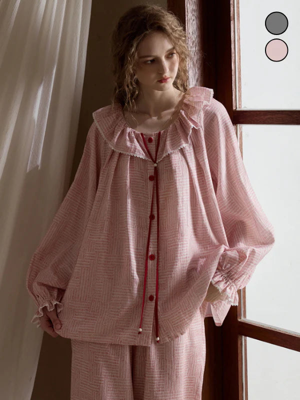 Vintage Ruffle Collar Pajamas
