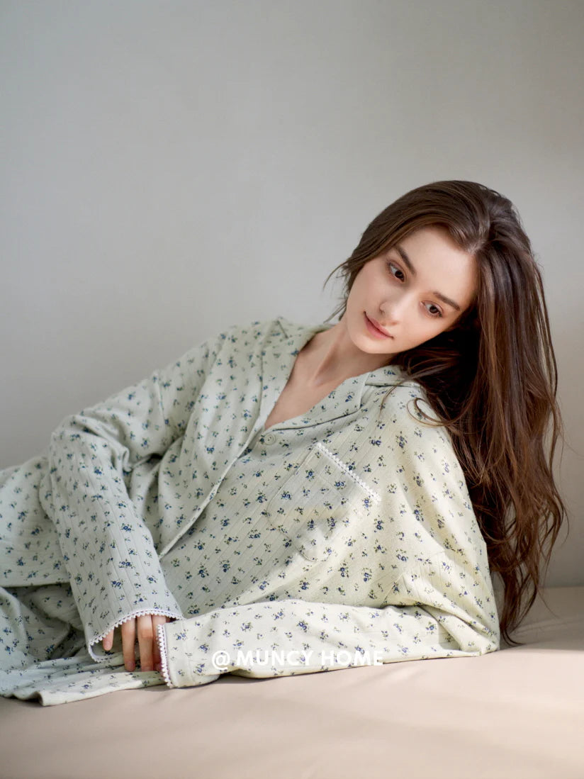 Pastel Floral Cotton Pajama Set