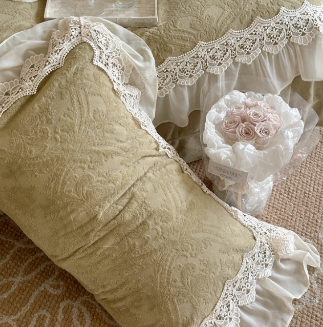 Green Velvet Princess Douvet Cover Set