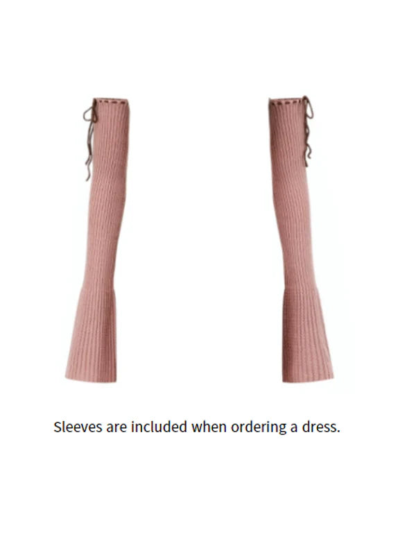 French Vintage Blooming Wool Knit Dress