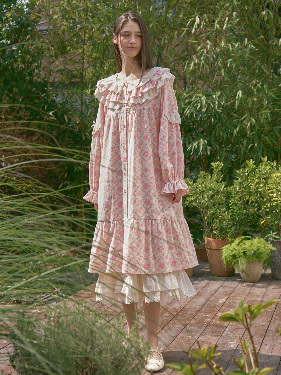 Vintage Rose Lace Nightgown