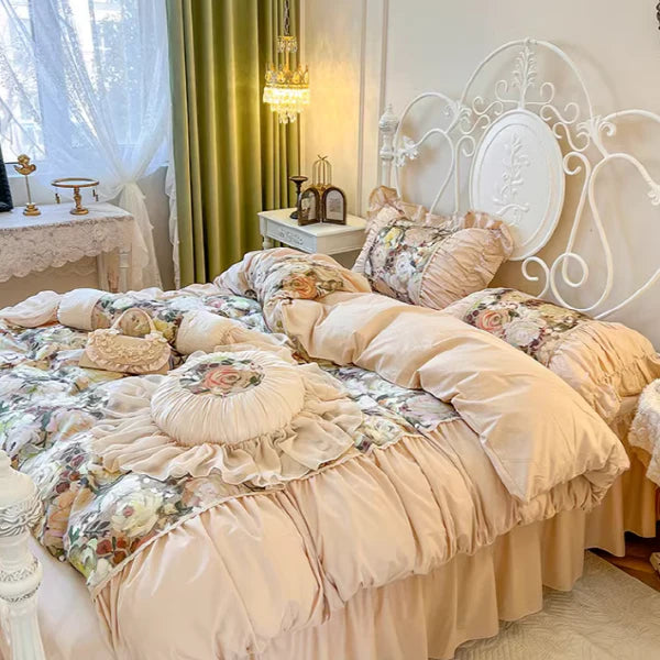 Vintage Rose Princess Cotton Bedding Set