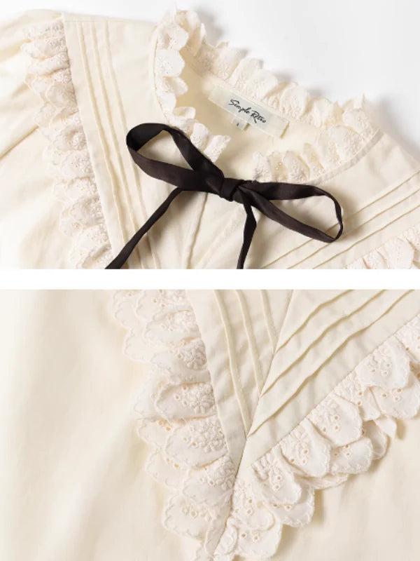 Lace Ribbon Victorian Blouse