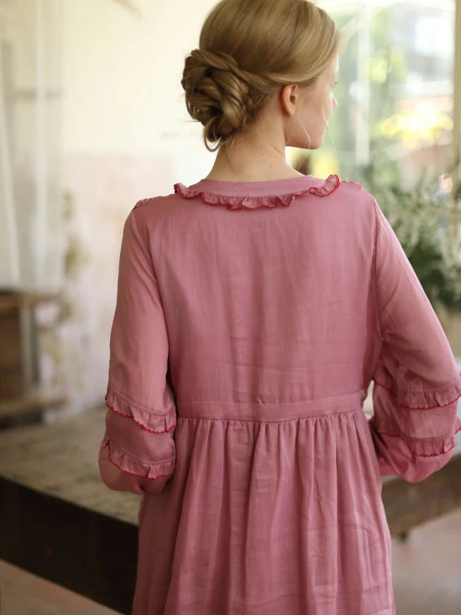 Ramie Embroidered Garden Dress