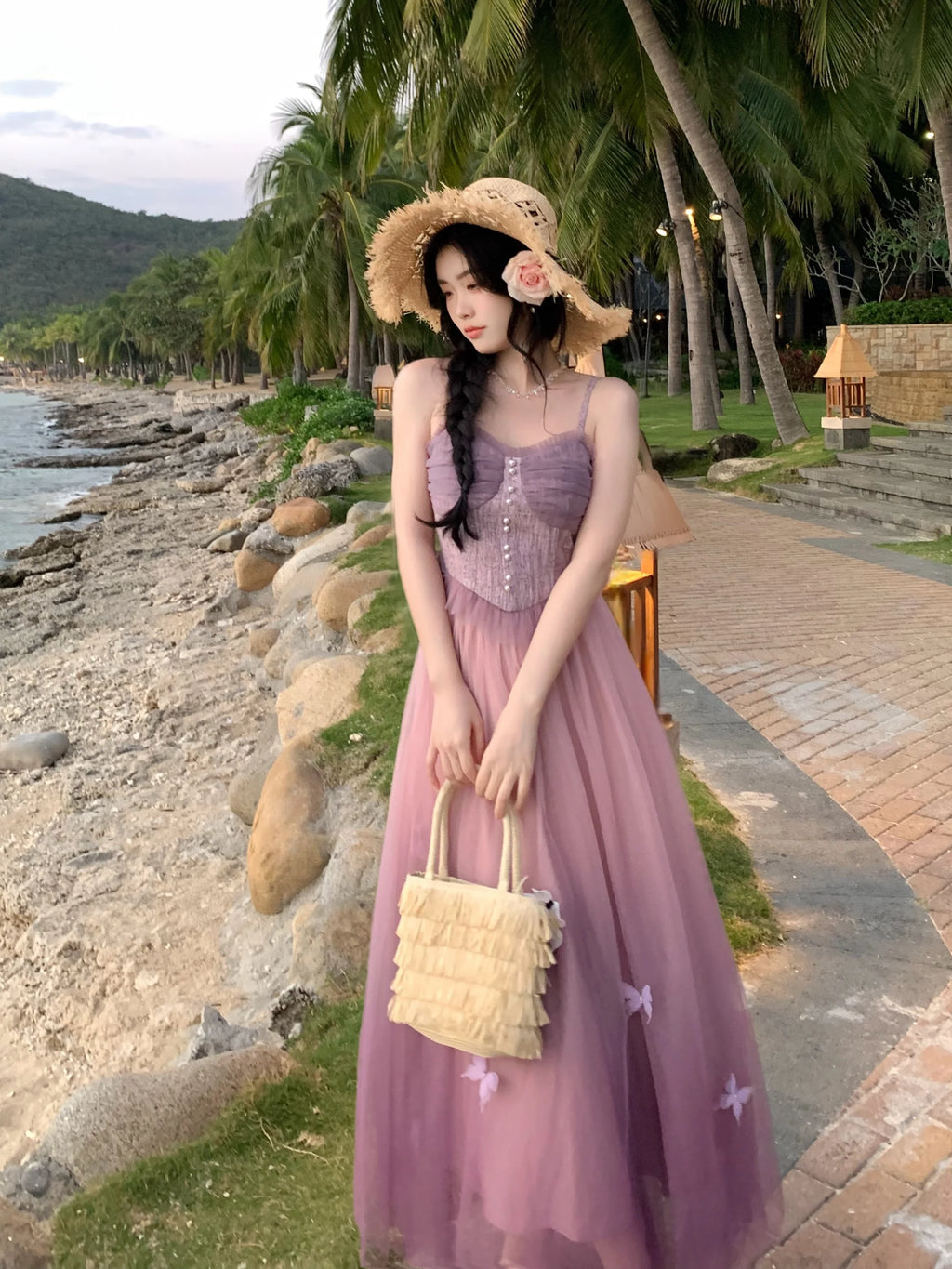 Ethereal Lavender Butterfly Dress