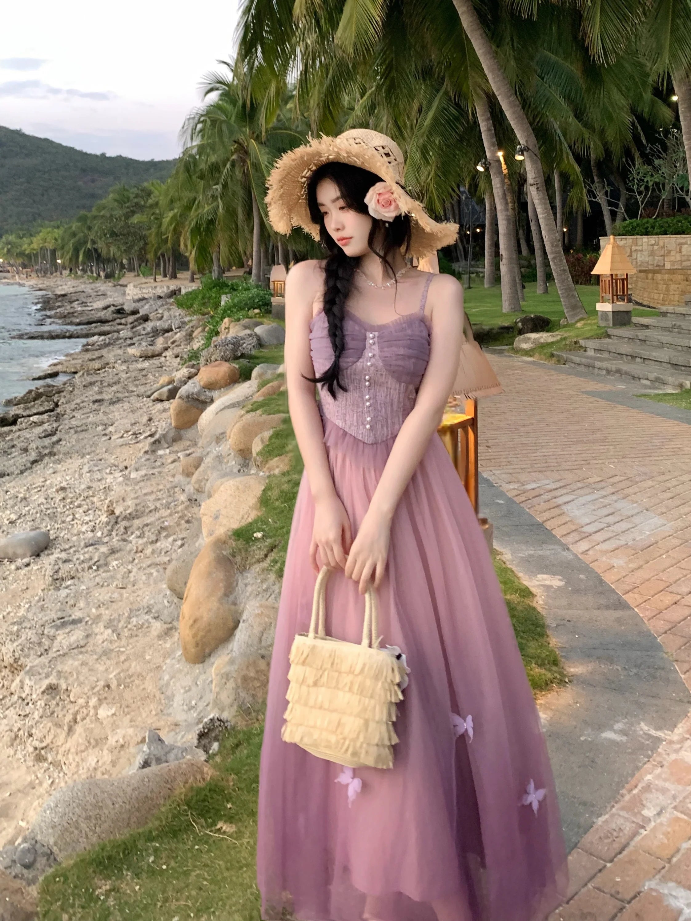 Ethereal Lavender Butterfly Dress