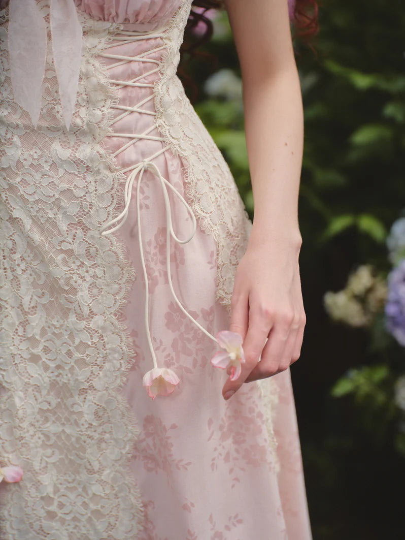 Enchanted Rose Garden Lace-Up Dress