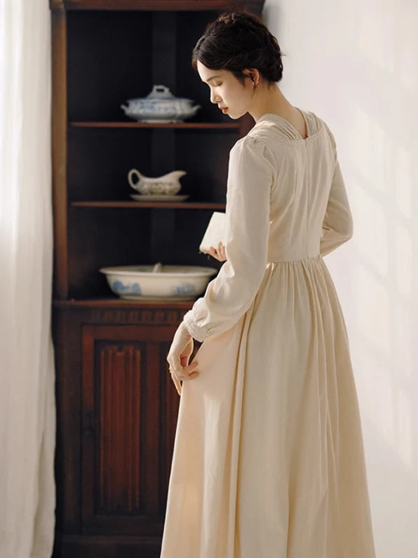 Vintage Brooch Cream Dress