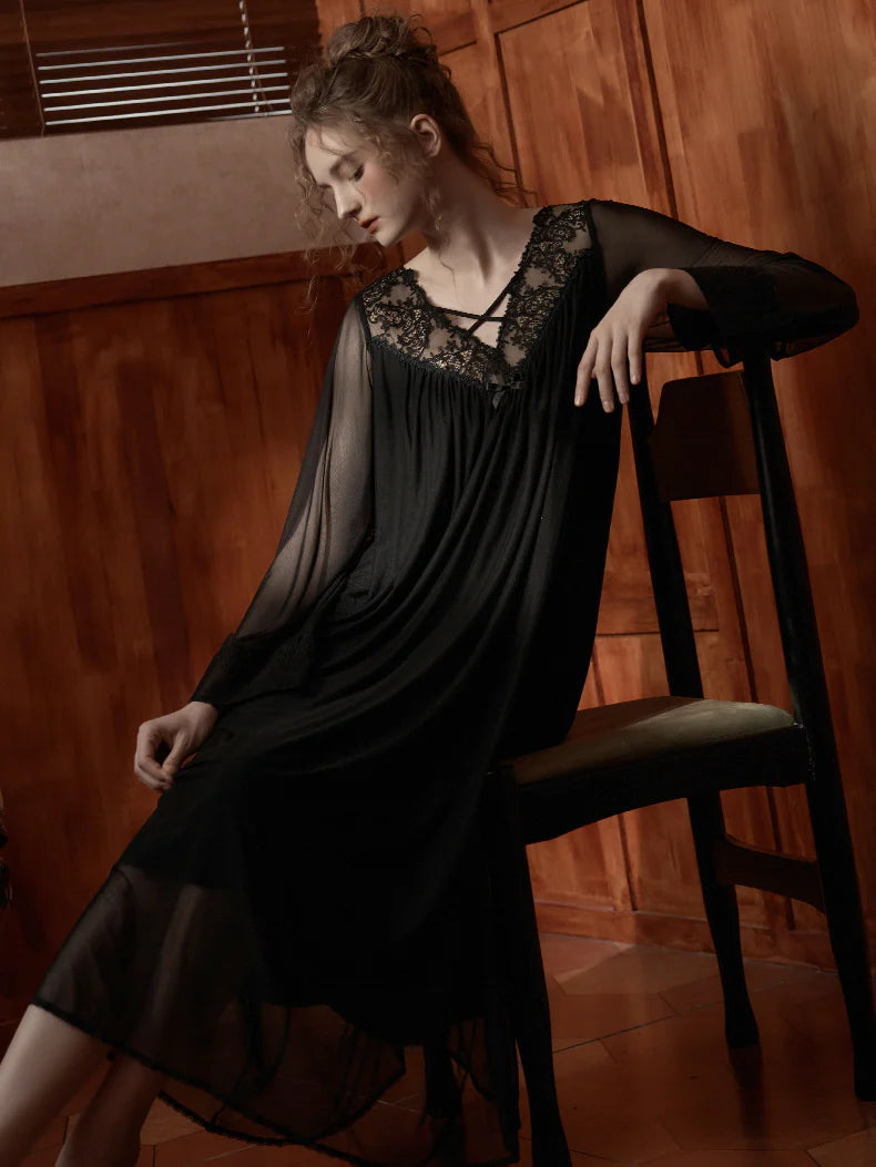 Romantic Lace Sheer Nightgown