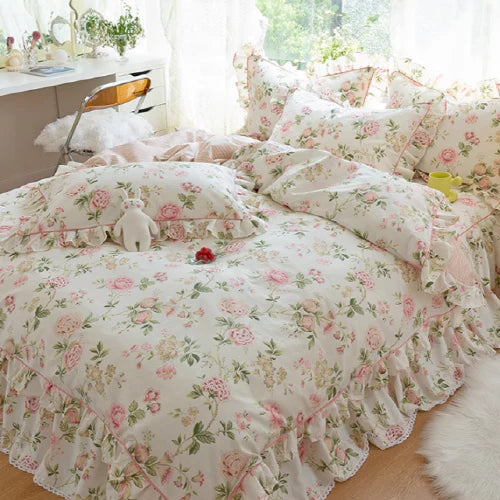 Pink Floral Pattern Forest Princess Bedding Set