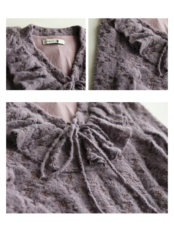 Vintage Lilac Lace Knit Dress