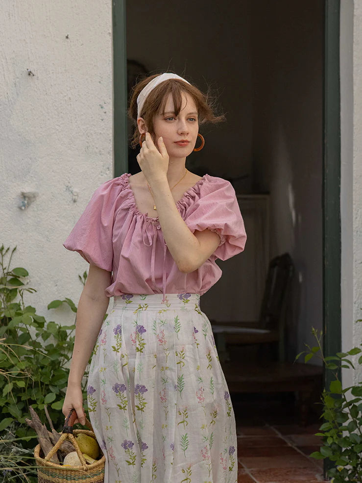 Olivia's Purple Flower Cottage Skirt