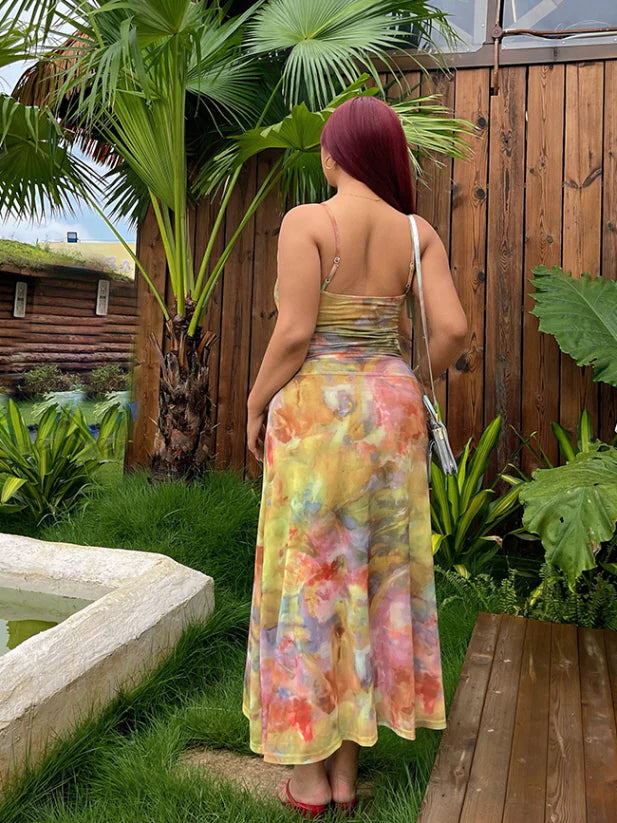 Watercolor Meadow Mesh Dress